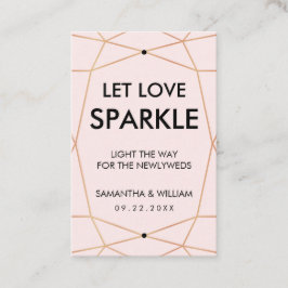 Tarjeta De Visita Geométrico Rosa Gold Sparkle Tag | Color del Perso