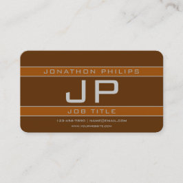 Tarjeta De Visita Geométrico simple de marrón deportivo y gris