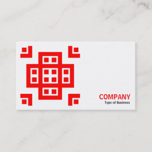 Tarjeta De Visita Geometropolis - 030614 - Rojo sobre blanco