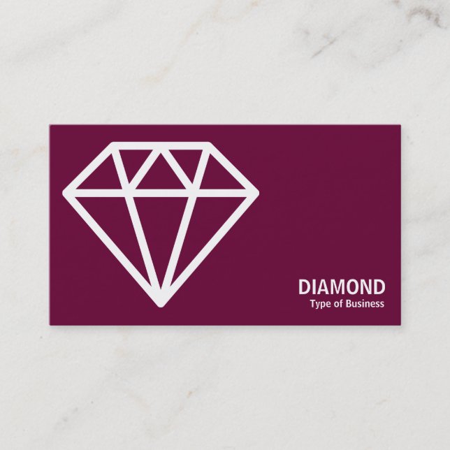 Tarjeta De Visita Geometropolis - Diamante - Blanco sobre Dp Crimson (Anverso)