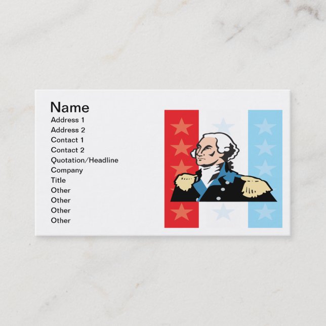 Tarjeta De Visita George Washington (Anverso)