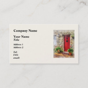 Tarjeta De Visita Geranios por la puerta roja