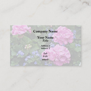 Tarjeta De Visita Geranios y Periwinkle