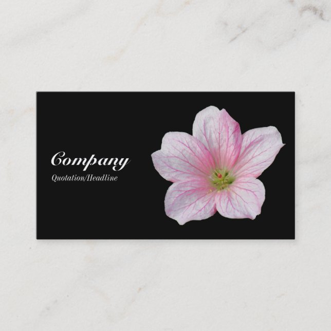 Tarjeta De Visita Geranium rosado - Negro (Anverso)