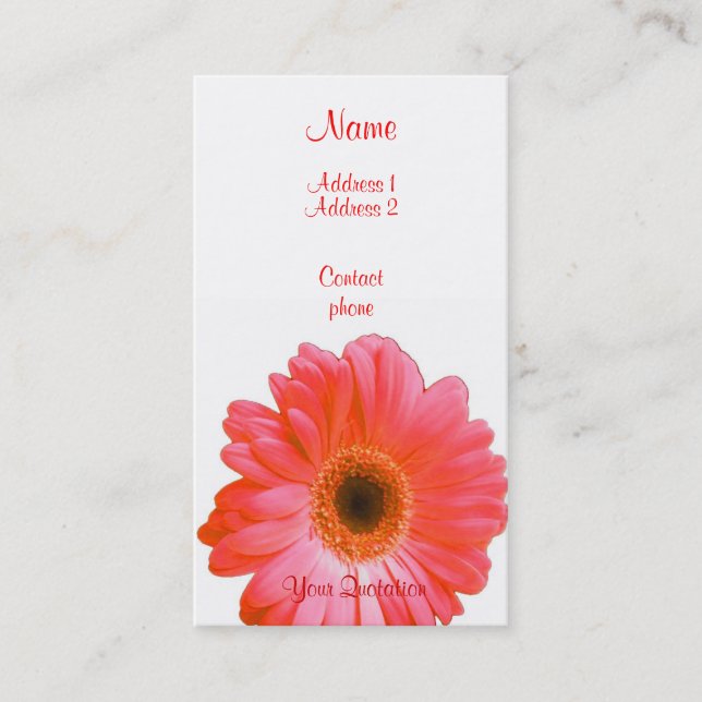 Tarjeta De Visita Gerbera rojo (Anverso)
