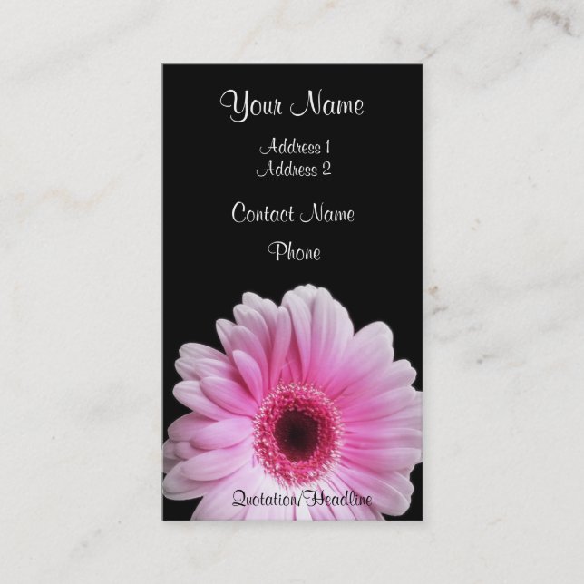 Tarjeta De Visita Gerbera rosado (Anverso)