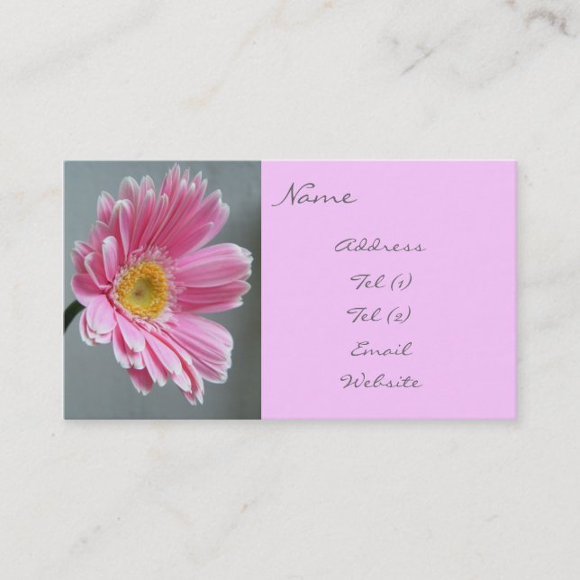 Tarjeta De Visita Gerbera rosado (Anverso)