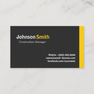 Tarjeta De Visita Gerente de construcción - Amber Minimalista modern