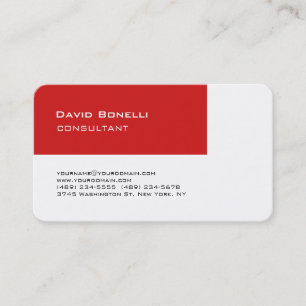 Tarjeta De Visita Gerente de consultor blanco de banda roja creativa