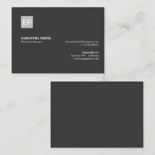 Tarjeta De Visita Gerente de marketing poderoso negro y gris