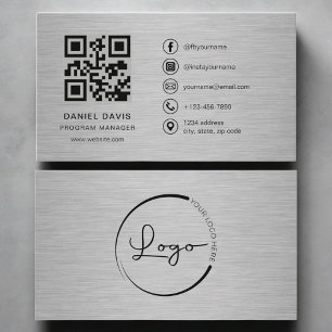 Tarjeta De Visita Gerente de Programa Metal QR Code