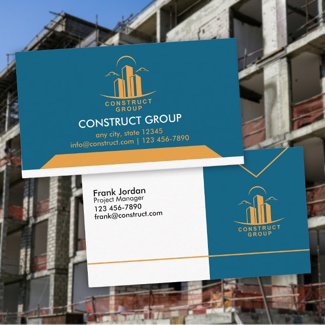 Tarjeta De Visita Gerente de Proyecto de Construcción (Subido por el creador)