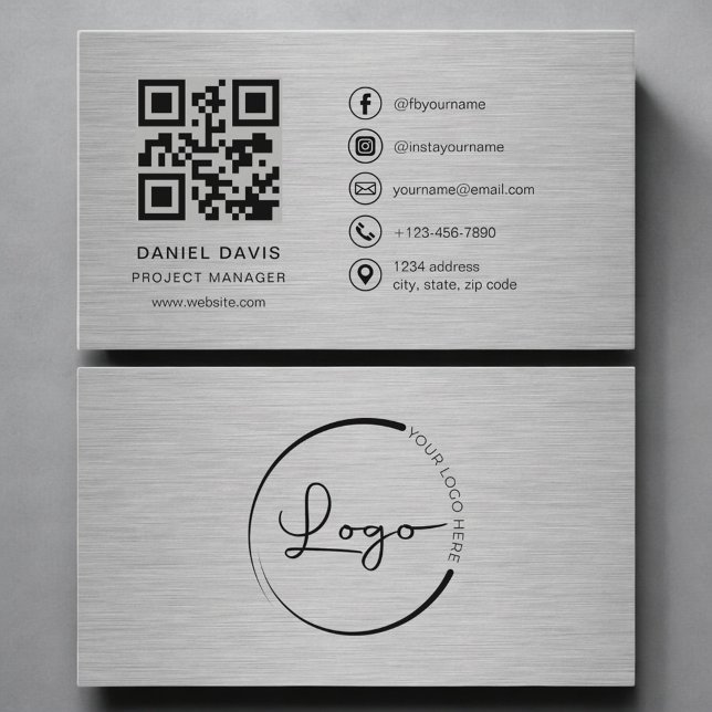 Tarjeta De Visita Gerente de Proyecto Metal QR Code (Subido por el creador)