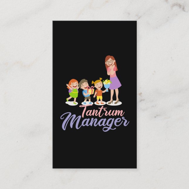 Tarjeta De Visita Gerente de Tantrum, Proveedor de Cuidado Infantil (Anverso)