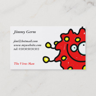 Tarjeta De Visita Germen rojo del dibujo animado