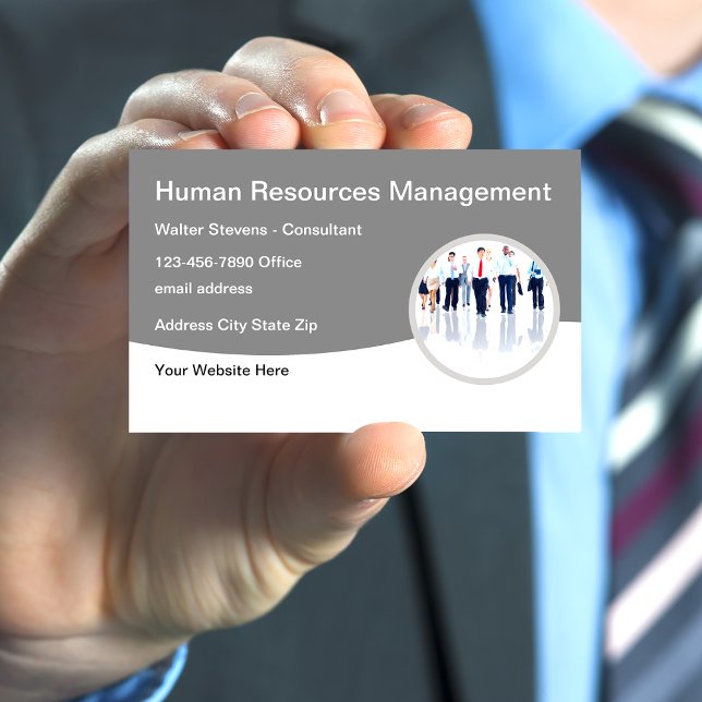 Tarjeta De Visita Gestión de recursos humanos moderna (Subido por el creador)