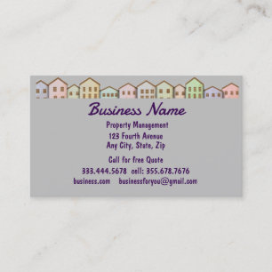 Tarjeta De Visita Gestión Profesional de Propiedades de Casa Hogar N