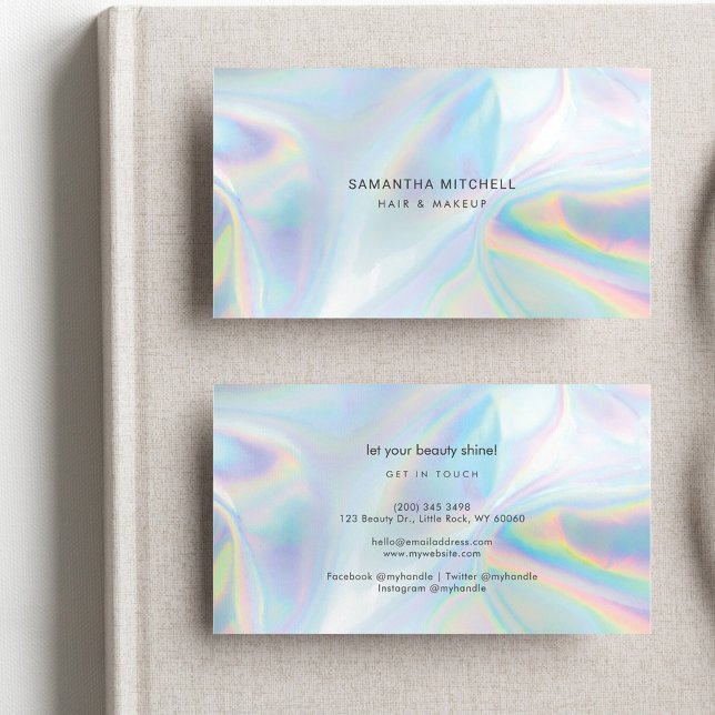 Tarjeta De Visita Gestor de estudio holográfico elegante (Subido por el creador)