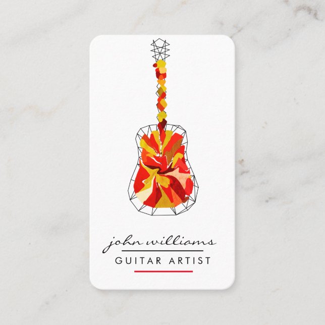 Tarjeta De Visita Gestor de eventos de DJ de Guitar Instrumental Mus (Anverso)