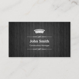 Tarjeta De Visita Gestor de la Construcción Real de Madera Negra