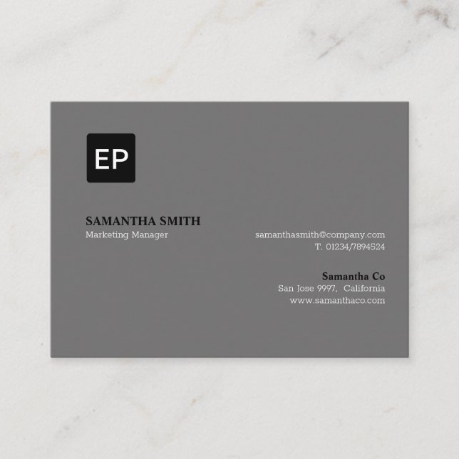 Tarjeta De Visita Gestor de marketing con fuerza gris y negro (Anverso)