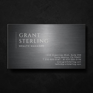 Tarjeta De Visita Gestor de Patrimonio Metallic Professional