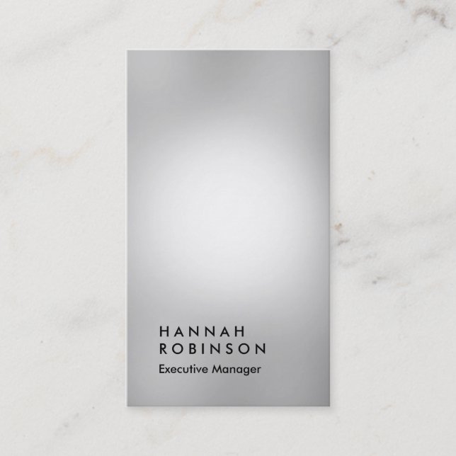 Tarjeta De Visita Gestor de plano simple profesional gris vertical (Anverso)