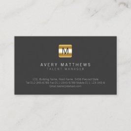 Tarjeta De Visita Gestor de Talentos Entretenimiento Monograma de Or