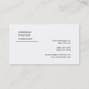 Tarjeta De Visita Gestor elegante de consultores de diseño sencillo 