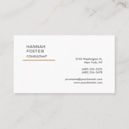 Tarjeta De Visita Gestor elegante de consultores de diseño sencillo 