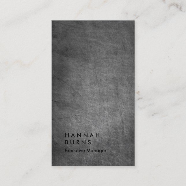 Tarjeta De Visita Gestor sencillo de pizarra gris vertical (Anverso)