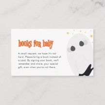 Ghost Halloween Baby Shower Books for Baby Card