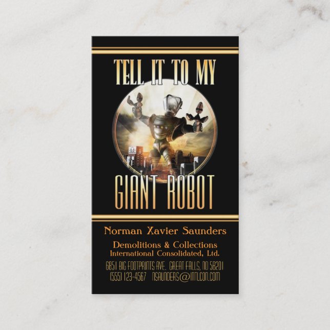 Tarjeta de visita gigante del robot (Anverso)