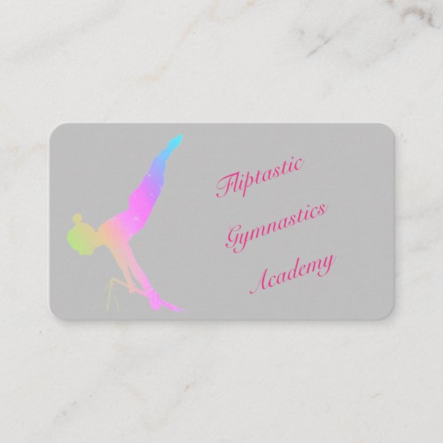 Tarjeta De Visita Gimnasia Colorful Pastel Font (Anverso)