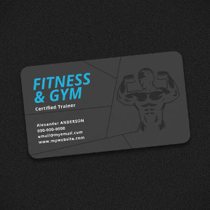 Tarjeta De Visita Gimnasio Atlético y Fitness - Entrenador