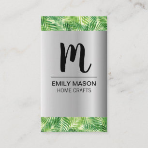 Tarjeta De Visita Gimnasio de madera metálica de hojas de palmera Pl