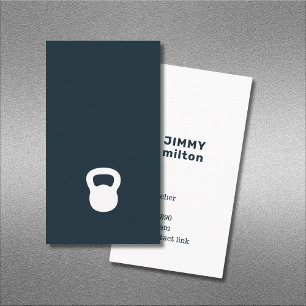 Tarjeta De Visita Gimnasio de timbre blanco oscuro minimalista