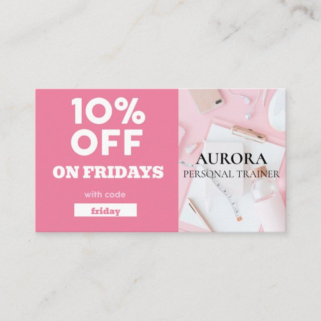 Tarjeta De Visita Gimnasio del entrenador personal (Anverso)