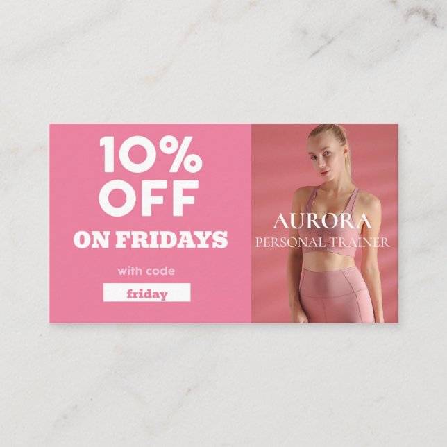 Tarjeta De Visita Gimnasio del entrenador personal (Anverso)