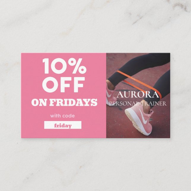 Tarjeta De Visita Gimnasio del entrenador personal (Anverso)