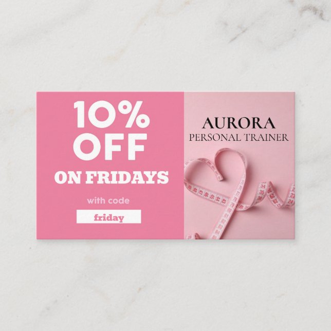 Tarjeta De Visita Gimnasio del entrenador personal (Anverso)