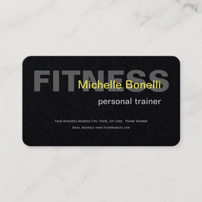 Tarjeta De Visita Gimnasio del entrenador personal Elegante moderno (Anverso)