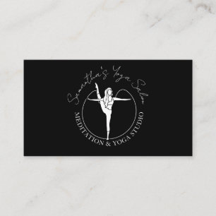 Tarjeta De Visita Gimnasio deportivo de mujer negra moderna Yoga