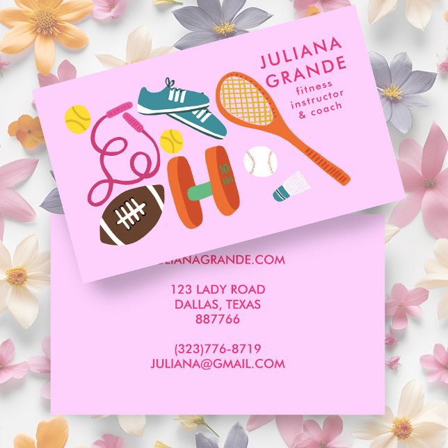 Tarjeta De Visita Gimnasio Entrenador Entrenador Entrenador Deporte  (Fitness Gym Trainer Coach Sports CUSTOM Charming Business Card
)
