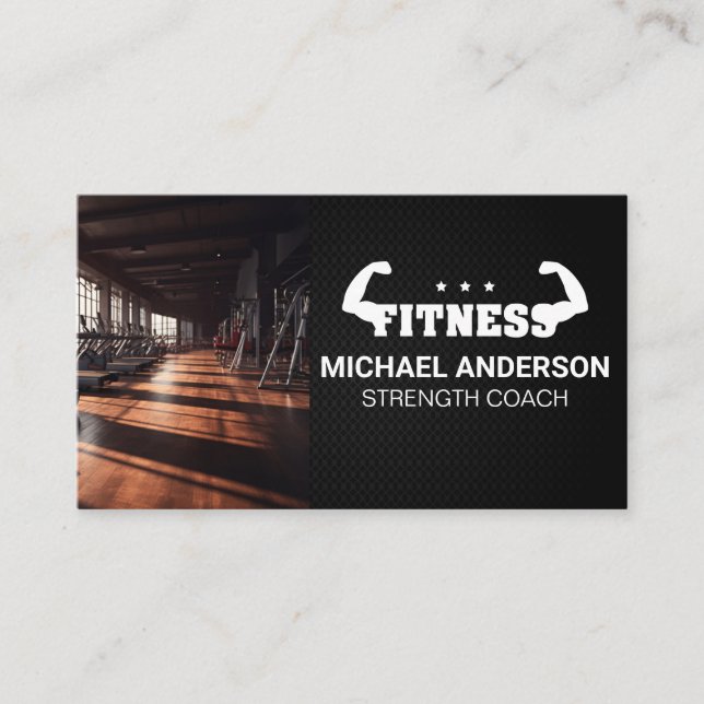 Tarjeta De Visita Gimnasio | Entrenador personal | Logotipo de flexi (Anverso)