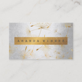 Tarjeta De Visita Gimnasio minimalista dorado Dandelion Confetti Sil