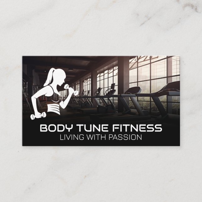 Tarjeta De Visita Gimnasio moderno | Logo de Fitness (Anverso)