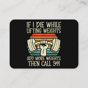 Tarjeta De Visita Gimnasio Si Muero Levantando Pesa Graciosa Fitness