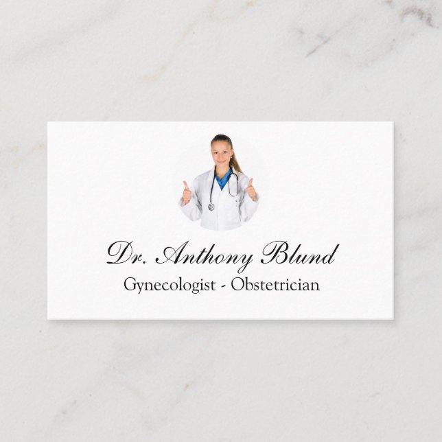 Tarjeta De Visita ginecólogo obstetra médica OBGYN Business Ca (Anverso)