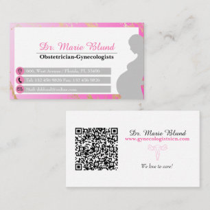 Tarjeta De Visita Ginecólogo Obstetricista OBGYN Elegante Minimalist